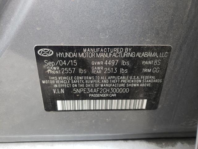 Photo 9 VIN: 5NPE34AF2GH300000 - HYUNDAI SONATA 