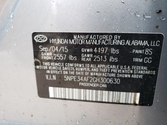 Photo 9 VIN: 5NPE34AF2GH300630 - HYUNDAI SONATA SPO 