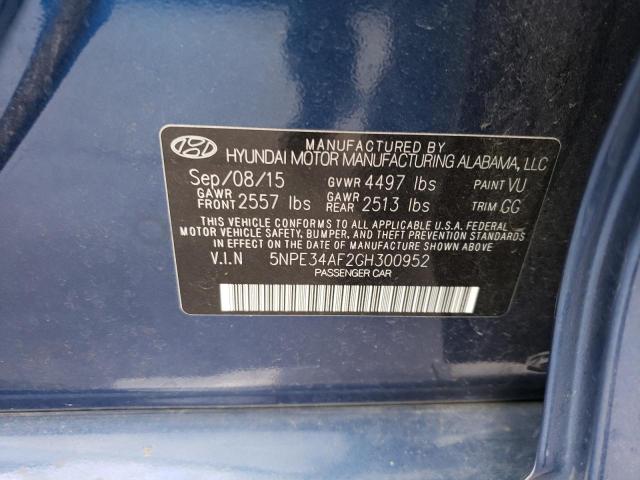 Photo 11 VIN: 5NPE34AF2GH300952 - HYUNDAI SONATA SPO 