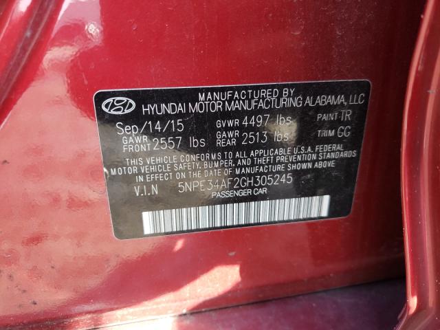 Photo 9 VIN: 5NPE34AF2GH305245 - HYUNDAI SONATA SPO 