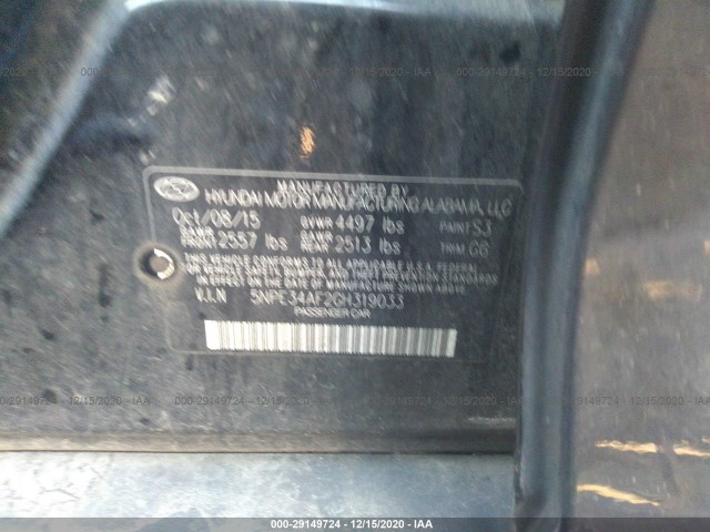 Photo 8 VIN: 5NPE34AF2GH319033 - HYUNDAI SONATA 