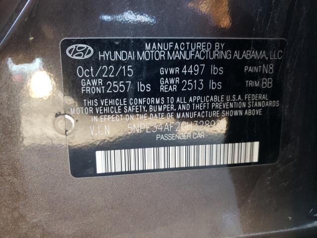 Photo 9 VIN: 5NPE34AF2GH328928 - HYUNDAI SONATA SPO 