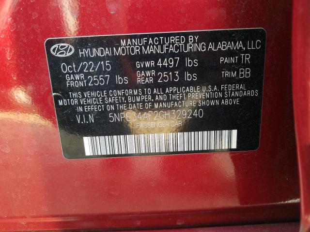 Photo 9 VIN: 5NPE34AF2GH329240 - HYUNDAI SONATA SPO 