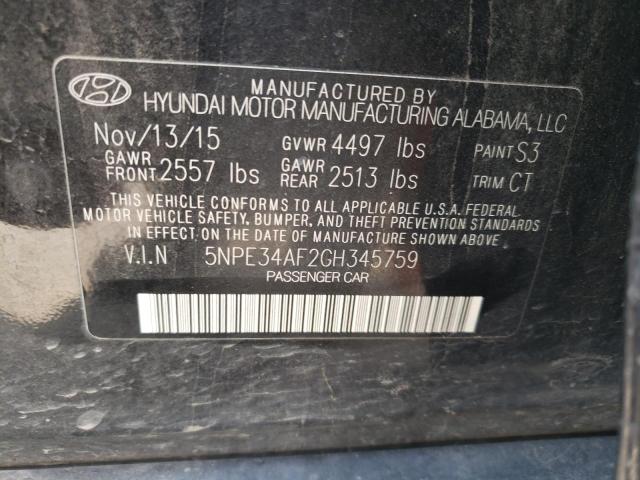 Photo 11 VIN: 5NPE34AF2GH345759 - HYUNDAI SONATA SPO 