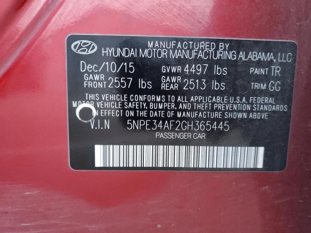 Photo 11 VIN: 5NPE34AF2GH365445 - HYUNDAI SONATA 