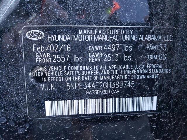 Photo 9 VIN: 5NPE34AF2GH389745 - HYUNDAI SONATA SPO 