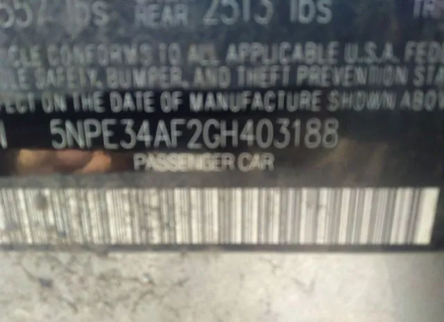 Photo 8 VIN: 5NPE34AF2GH403188 - HYUNDAI SONATA 