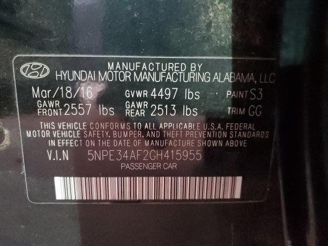 Photo 9 VIN: 5NPE34AF2GH415955 - HYUNDAI SONATA SPO 