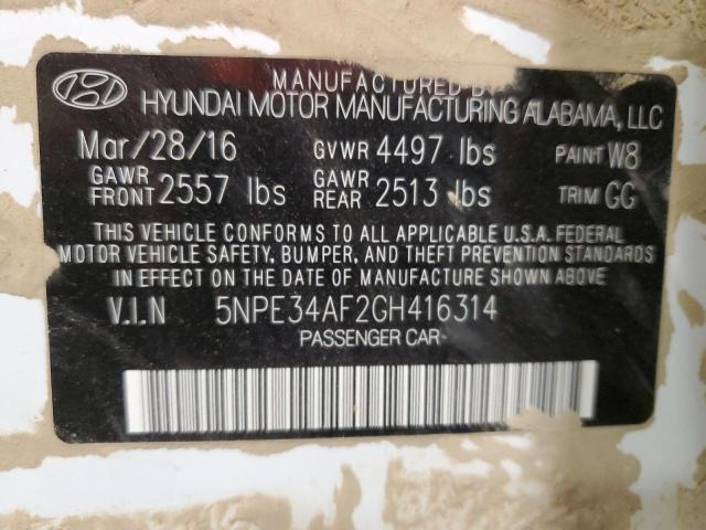 Photo 11 VIN: 5NPE34AF2GH416314 - HYUNDAI SONATA SPO 