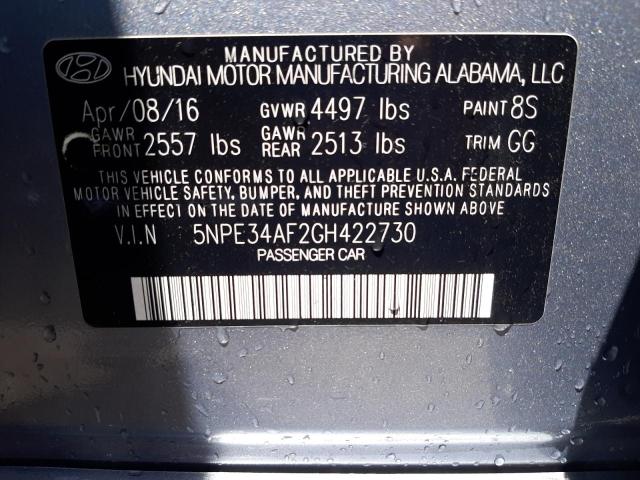 Photo 9 VIN: 5NPE34AF2GH422730 - HYUNDAI SONATA SPO 