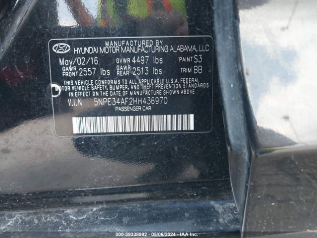 Photo 8 VIN: 5NPE34AF2HH436970 - HYUNDAI SONATA 