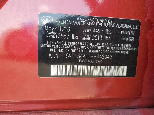 Photo 11 VIN: 5NPE34AF2HH442042 - HYUNDAI SONATA SPO 