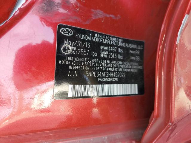 Photo 11 VIN: 5NPE34AF2HH452022 - HYUNDAI SONATA SPO 