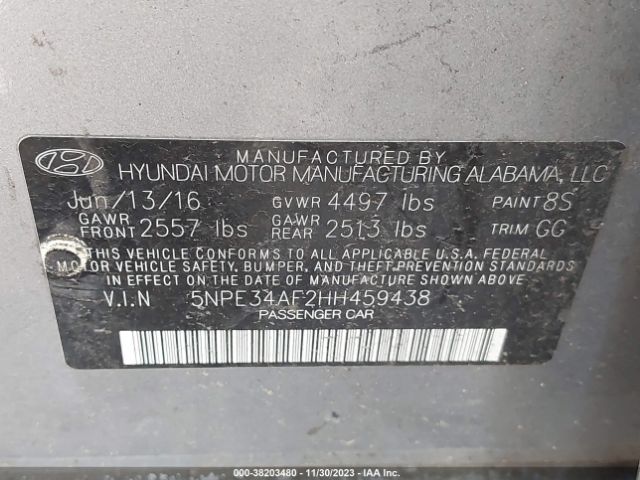 Photo 8 VIN: 5NPE34AF2HH459438 - HYUNDAI SONATA 