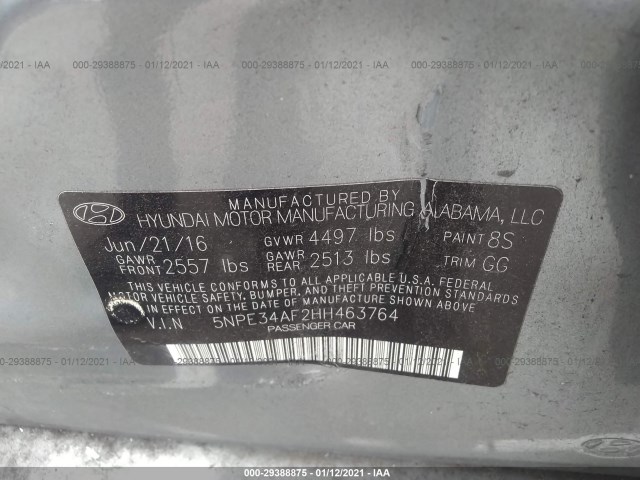 Photo 8 VIN: 5NPE34AF2HH463764 - HYUNDAI SONATA 