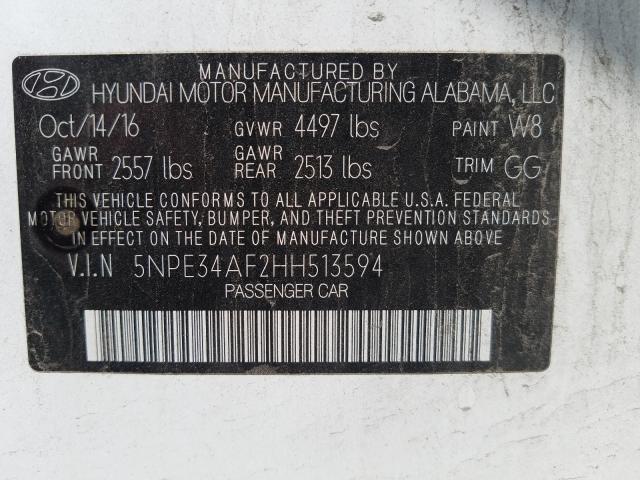 Photo 9 VIN: 5NPE34AF2HH513594 - HYUNDAI SONATA SPO 