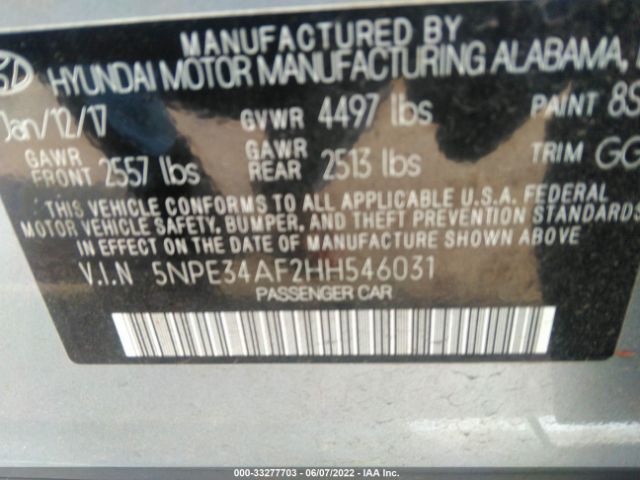 Photo 8 VIN: 5NPE34AF2HH546031 - HYUNDAI SONATA 