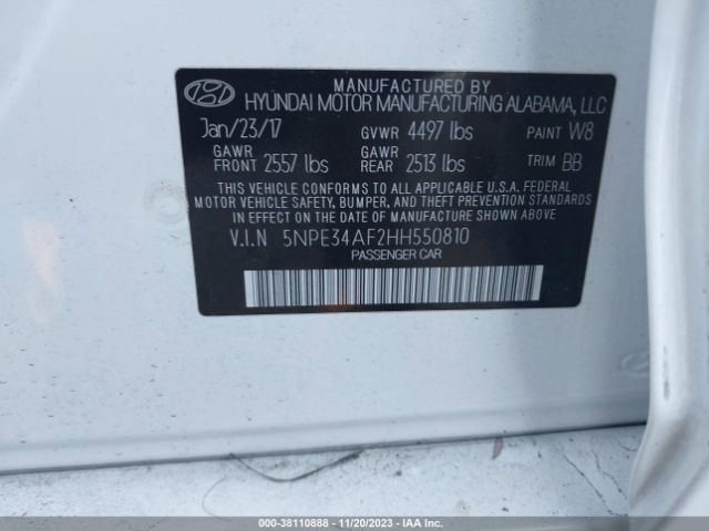 Photo 8 VIN: 5NPE34AF2HH550810 - HYUNDAI SONATA 