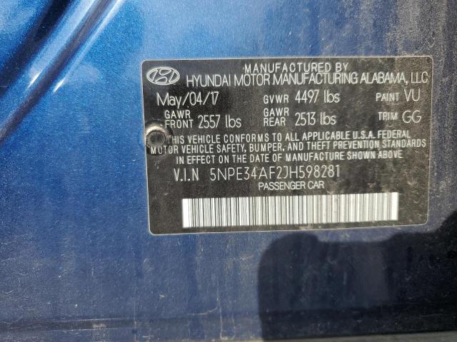 Photo 11 VIN: 5NPE34AF2JH598281 - HYUNDAI SONATA 