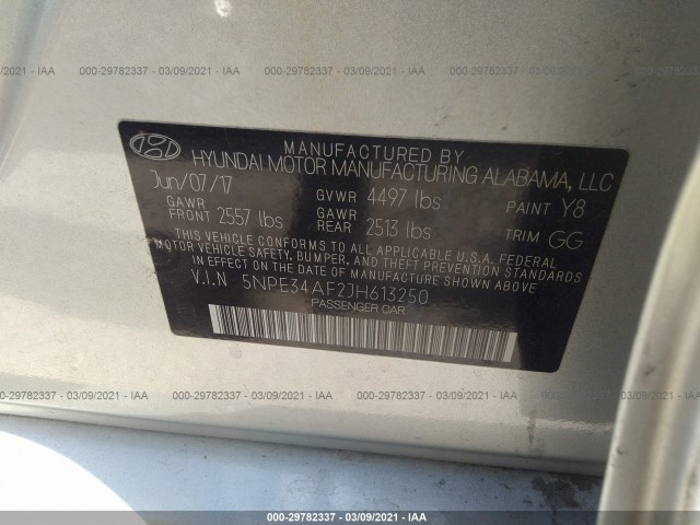 Photo 8 VIN: 5NPE34AF2JH613250 - HYUNDAI SONATA 