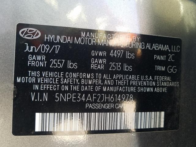 Photo 9 VIN: 5NPE34AF2JH614978 - HYUNDAI SONATA 