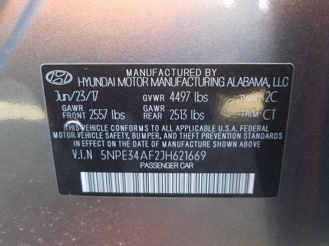 Photo 9 VIN: 5NPE34AF2JH621669 - HYUNDAI SONATA 