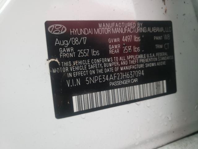 Photo 9 VIN: 5NPE34AF2JH637094 - HYUNDAI SONATA SPO 