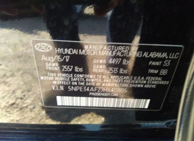 Photo 8 VIN: 5NPE34AF2JH640805 - HYUNDAI SONATA 