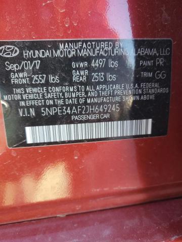 Photo 11 VIN: 5NPE34AF2JH649245 - HYUNDAI SONATA 