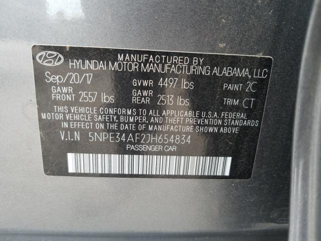 Photo 9 VIN: 5NPE34AF2JH654834 - HYUNDAI SONATA 