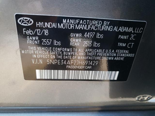 Photo 9 VIN: 5NPE34AF2JH691429 - HYUNDAI SONATA SPO 