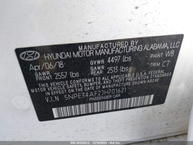 Photo 8 VIN: 5NPE34AF2JH701621 - HYUNDAI SONATA 