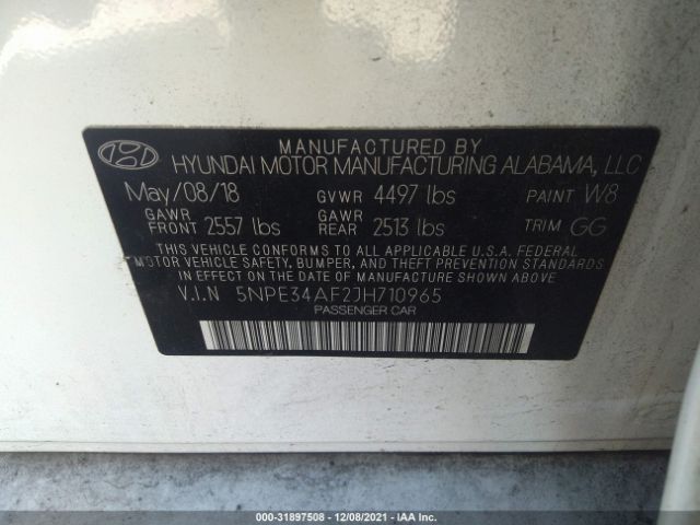 Photo 8 VIN: 5NPE34AF2JH710965 - HYUNDAI SONATA 