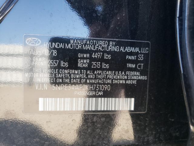 Photo 9 VIN: 5NPE34AF2KH731090 - HYUNDAI SONATA LIM 