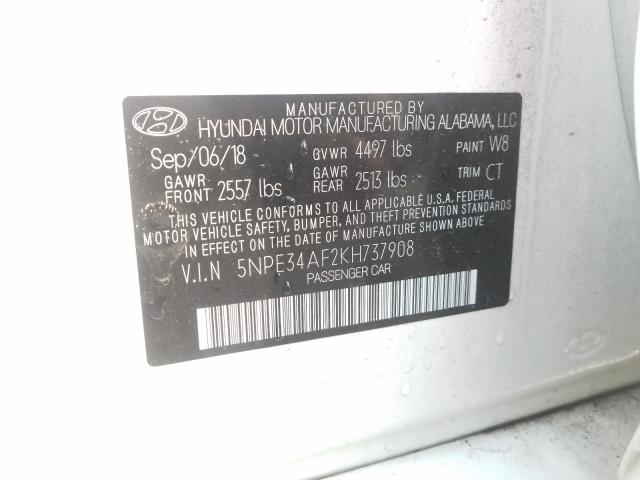 Photo 9 VIN: 5NPE34AF2KH737908 - HYUNDAI SONATA LIM 