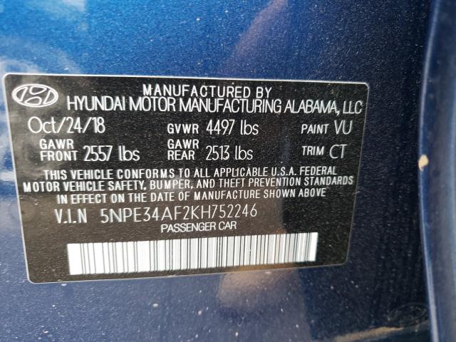 Photo 9 VIN: 5NPE34AF2KH752246 - HYUNDAI SONATA LIM 