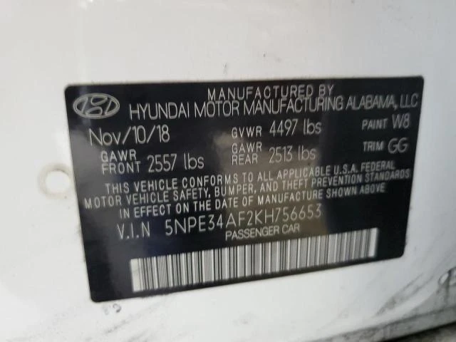 Photo 11 VIN: 5NPE34AF2KH756653 - HYUNDAI SONATA LIM 