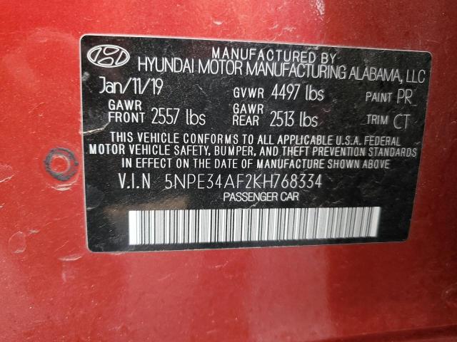 Photo 11 VIN: 5NPE34AF2KH768334 - HYUNDAI SONATA 