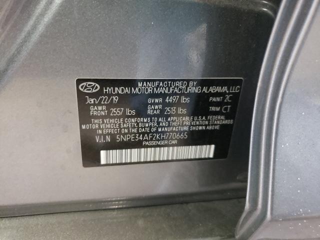 Photo 9 VIN: 5NPE34AF2KH770665 - HYUNDAI SONATA LIM 