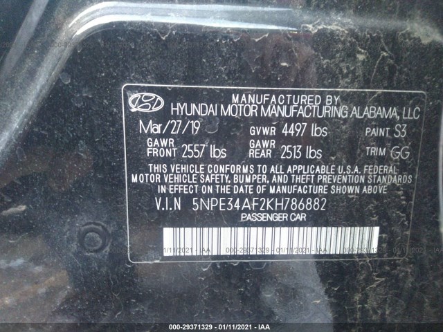 Photo 8 VIN: 5NPE34AF2KH786882 - HYUNDAI SONATA 