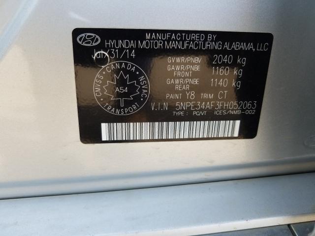 Photo 9 VIN: 5NPE34AF3FH052063 - HYUNDAI SONATA SPO 