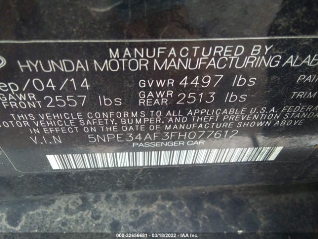 Photo 8 VIN: 5NPE34AF3FH077612 - HYUNDAI SONATA 