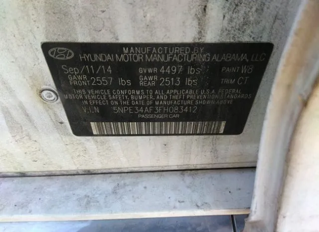 Photo 8 VIN: 5NPE34AF3FH083412 - HYUNDAI SONATA 