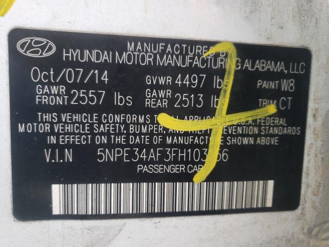 Photo 9 VIN: 5NPE34AF3FH103156 - HYUNDAI SONATA SPO 