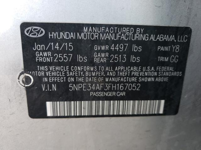 Photo 9 VIN: 5NPE34AF3FH167052 - HYUNDAI SONATA SPO 