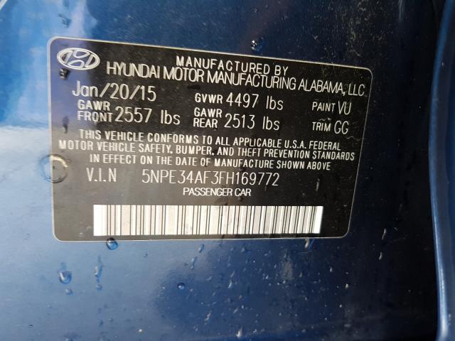 Photo 9 VIN: 5NPE34AF3FH169772 - HYUNDAI SONATA SPO 