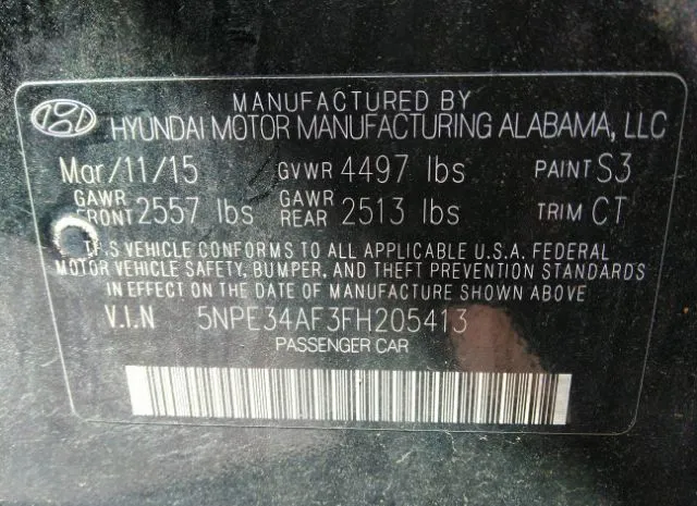 Photo 8 VIN: 5NPE34AF3FH205413 - HYUNDAI SONATA 