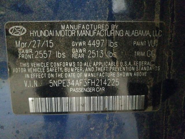 Photo 9 VIN: 5NPE34AF3FH214225 - HYUNDAI SONATA 