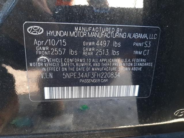 Photo 9 VIN: 5NPE34AF3FH220834 - HYUNDAI SONATA SPO 