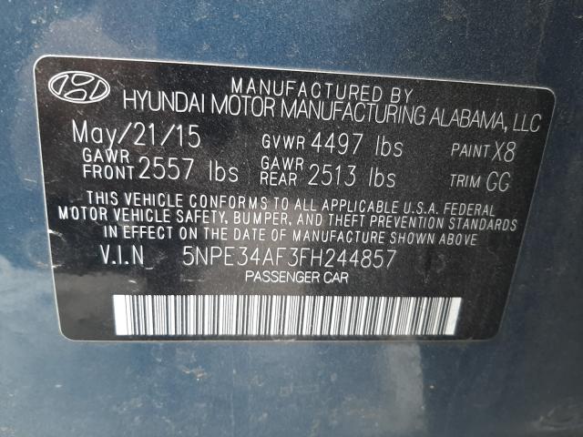 Photo 9 VIN: 5NPE34AF3FH244857 - HYUNDAI SONATA SPO 